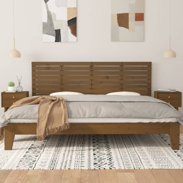vidaXL Κεφαλάρι Τοίχου Μελί 206x3x63cm από Μασίφ Ξύλο Πεύκου 1 τεμ.