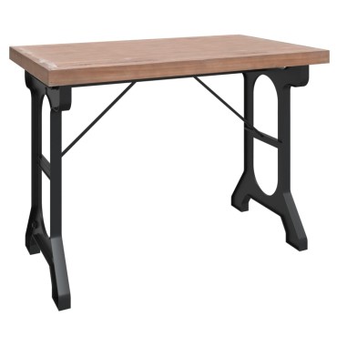 vidaXL Τραπεζαρία 110x65x82cm από Μασίφ Ξύλο Ελάτης και Σίδερο 1 τεμ.