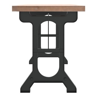 vidaXL Τραπεζαρία 110x65x82cm από Μασίφ Ξύλο Ελάτης και Σίδερο 1 τεμ.