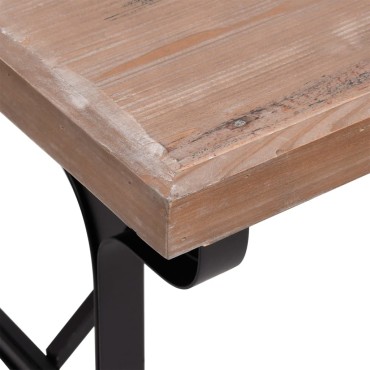 vidaXL Τραπεζαρία 110x65x82cm από Μασίφ Ξύλο Ελάτης και Σίδερο 1 τεμ.