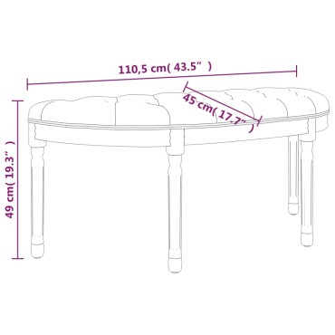 vidaXL Πάγκος Σκούρο Γκρι 110,5x45x49cm Βελούδινος 1 τεμ.