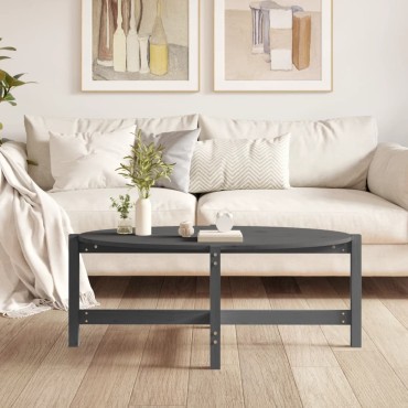 vidaXL Τραπεζάκι Σαλονιού Γκρι 118x63x45cm από Μασίφ Ξύλο Πεύκου 1 τεμ.