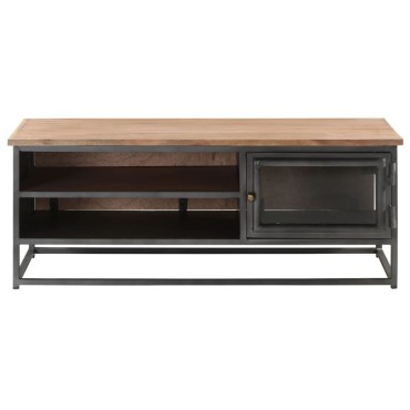 vidaXL Τραπεζάκι Σαλονιού Γκρι 90x50x35cm από Μασίφ Ξύλο Ακακίας 1 τεμ.