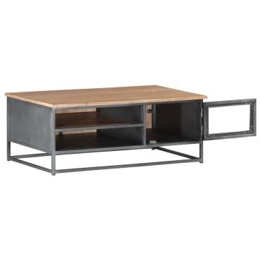 vidaXL Τραπεζάκι Σαλονιού Γκρι 90x50x35cm από Μασίφ Ξύλο Ακακίας 1 τεμ.