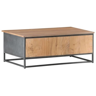 vidaXL Τραπεζάκι Σαλονιού Γκρι 90x50x35cm από Μασίφ Ξύλο Ακακίας 1 τεμ.
