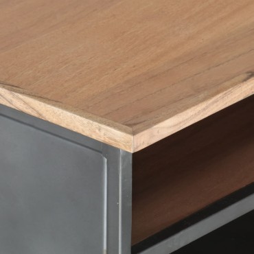 vidaXL Τραπεζάκι Σαλονιού Γκρι 90x50x35cm από Μασίφ Ξύλο Ακακίας 1 τεμ.
