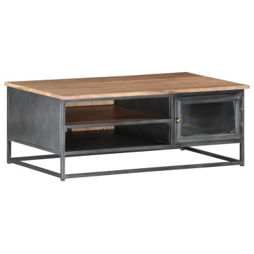 vidaXL Τραπεζάκι Σαλονιού Γκρι 90x50x35cm από Μασίφ Ξύλο Ακακίας 1 τεμ.