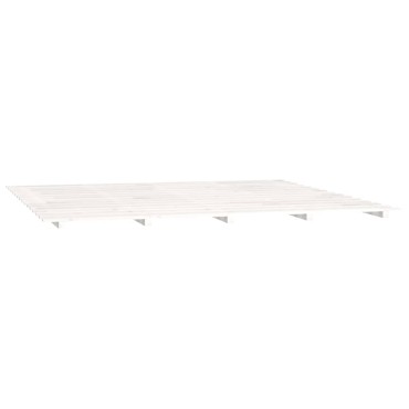 vidaXL Πλαίσιο Κρεβατιού Λευκό 180 x 200 εκ. από Μασίφ Ξύλο Πεύκου