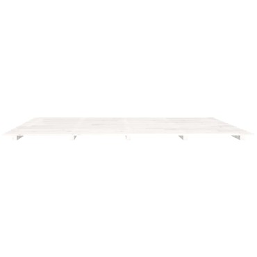 vidaXL Πλαίσιο Κρεβατιού Λευκό 180 x 200 εκ. από Μασίφ Ξύλο Πεύκου