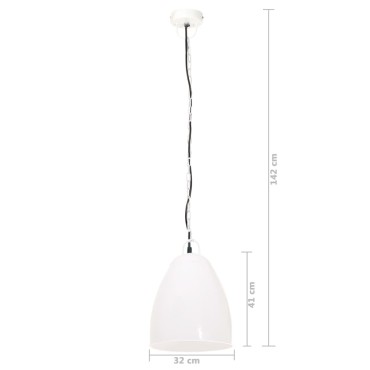 vidaXL Φωτιστικό Industrial Στρογγυλό 25 W Λευκό 32 εκ. Ε27