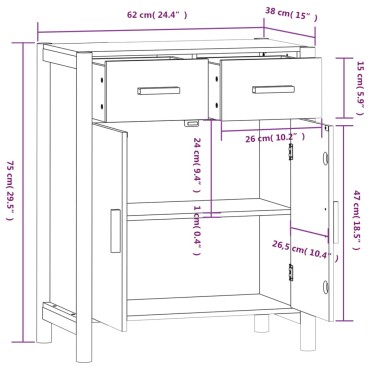 vidaXL Ντουλάπι Λευκό 62x38x75cm από Επεξεργασμένο Ξύλο 1 τεμ.