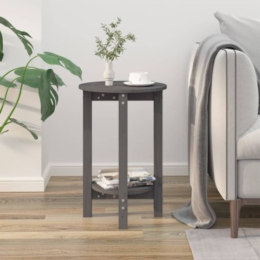 vidaXL Τραπεζάκι Σαλονιού Γκρι 40x60cm από Μασίφ Ξύλο Πεύκου 1 τεμ.