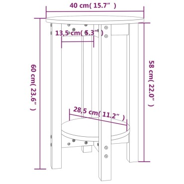 vidaXL Τραπεζάκι Σαλονιού Γκρι 40x60cm από Μασίφ Ξύλο Πεύκου 1 τεμ.