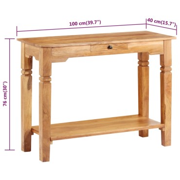 vidaXL Τραπέζι Κονσόλα 100x40x76cm από Μασίφ Ξύλο Ακακίας 1 τεμ.