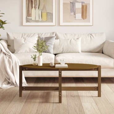 vidaXL Τραπεζάκι Σαλονιού Καφέ Μελί 118x63x45cm Μασίφ Ξύλο Πεύκου 1 τεμ.