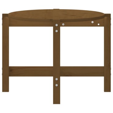 vidaXL Τραπεζάκι Σαλονιού Καφέ Μελί 118x63x45cm Μασίφ Ξύλο Πεύκου 1 τεμ.