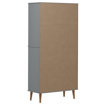 vidaXL Βιβλιοθήκη MOLDE Γκρι 85x35x170,5cm από Μασίφ Ξύλο Πεύκου 1 τεμ.