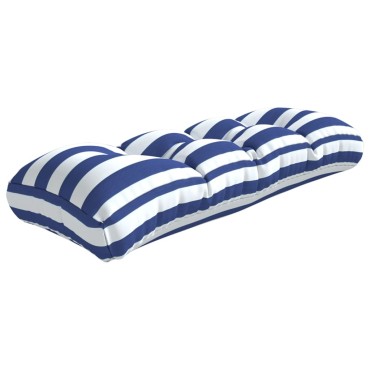 vidaXL Μαξιλάρι Παλέτας Μπλε & Λευκό Ριγέ 120x40x12cm Υφασμάτινο