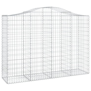 vidaXL Συρματοκιβώτια Τοξωτά 12 τεμ. 200x50x140/160 εκ. Γαλβαν. Ατσάλι