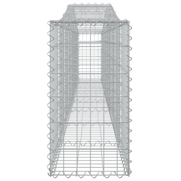 vidaXL Συρματοκιβώτια Τοξωτά 2 τεμ. 400x30x60/80 εκ. Γαλβαν. Ατσάλι