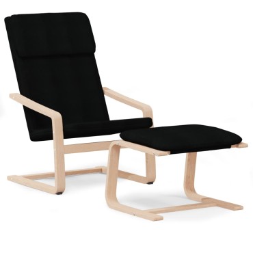 vidaXL Πολυθρόνα Relax Μαύρο Υφασμάτινη με Υποπόδιο 59x82x98cm 1 τεμ.