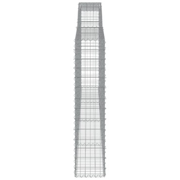 vidaXL Συρματοκιβώτια Τοξωτά 8 τεμ. 400x30x140/160 εκ. Γαλβαν. Ατσάλι
