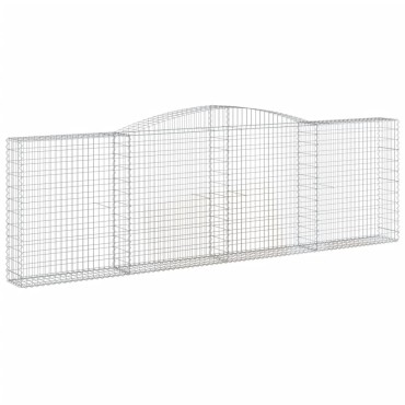 vidaXL Συρματοκιβώτια Τοξωτά 9 τεμ. 400x30x120/140 εκ. Γαλβαν. Ατσάλι