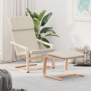 vidaXL Πολυθρόνα Relax Κρεμ Υφασμάτινη 59x82x98cm 1 τεμ.