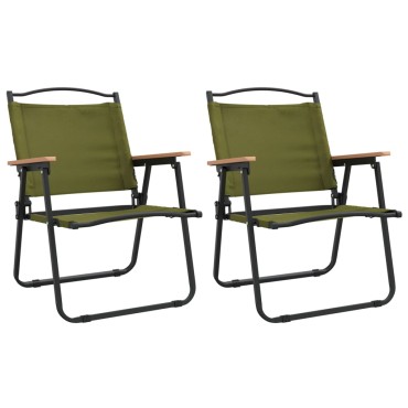 vidaXL Καρέκλες Κάμπινγκ 2 τεμ. Πράσινες 54x55x78cm Ύφασμα Oxford