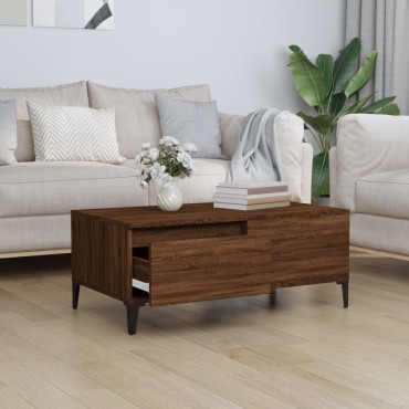vidaXL Τραπεζάκι Σαλονιού Καφέ Δρυς 90x50x36,5cm Επεξεργασμ. Ξύλο 1 τεμ.