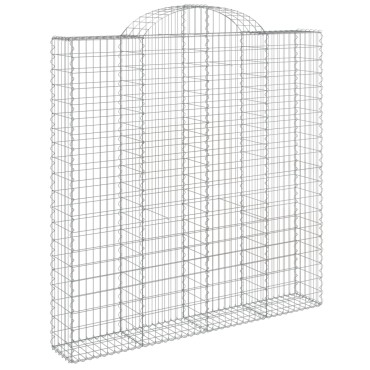 vidaXL Συρματοκιβώτια Τοξωτά 3 τεμ. 200x30x200/220 εκ. Γαλβαν. Ατσάλι