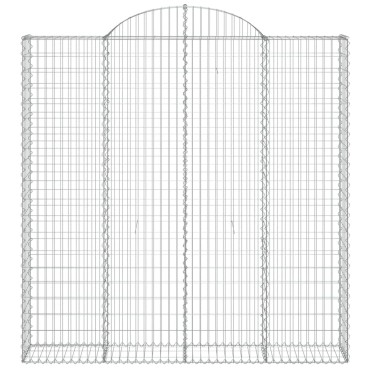 vidaXL Συρματοκιβώτια Τοξωτά 3 τεμ. 200x30x200/220 εκ. Γαλβαν. Ατσάλι