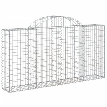 vidaXL Συρματοκιβώτια Τοξωτά 18 τεμ. 200x30x100/120 εκ. Γαλβαν. Ατσάλι