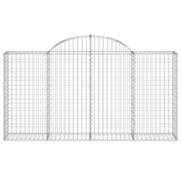 vidaXL Συρματοκιβώτια Τοξωτά 18 τεμ. 200x30x100/120 εκ. Γαλβαν. Ατσάλι