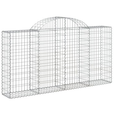 vidaXL Συρματοκιβώτια Τοξωτά 15 τεμ. 200x30x100/120 εκ. Γαλβαν. Ατσάλι