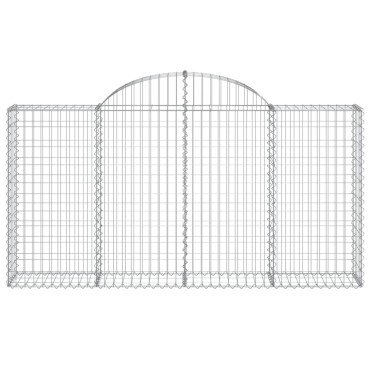 vidaXL Συρματοκιβώτια Τοξωτά 15 τεμ. 200x30x100/120 εκ. Γαλβαν. Ατσάλι