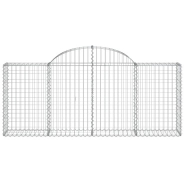 vidaXL Συρματοκιβώτια Τοξωτά 18 τεμ. 200x30x80/100 εκ. Γαλβαν. Ατσάλι