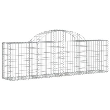 vidaXL Συρματοκιβώτια Τοξωτά 15 τεμ. 200x30x60/80 εκ. Γαλβαν. Ατσάλι