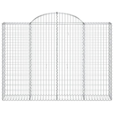 vidaXL Συρματοκιβώτια Τοξωτά 4 τεμ. 200x30x140/160 εκ. Γαλβαν. Ατσάλι