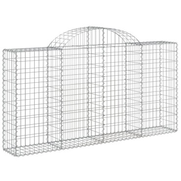 vidaXL Συρματοκιβώτια Τοξωτά 9 τεμ. 200x30x100/120 εκ. Γαλβαν. Ατσάλι