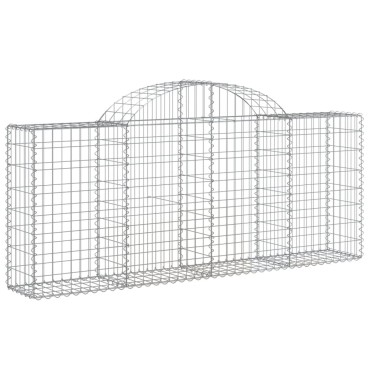 vidaXL Συρματοκιβώτια Τοξωτά 4 τεμ. 200x30x80/100 εκ. Γαλβαν. Ατσάλι