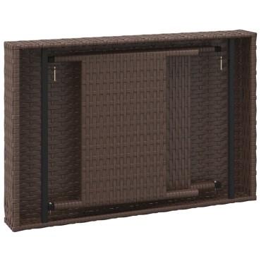 vidaXL Τραπεζάκι Βοηθητικό Πτυσσόμενο Καφέ 60x40x38cm Συνθετικό Ρατάν 1 τεμ.
