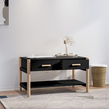 vidaXL Τραπεζάκι Σαλονιού Μαύρο 82x48x45cm Επεξεργασμένο Ξύλο 1 τεμ.