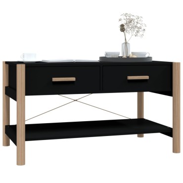 vidaXL Τραπεζάκι Σαλονιού Μαύρο 82x48x45cm Επεξεργασμένο Ξύλο 1 τεμ.
