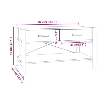 vidaXL Τραπεζάκι Σαλονιού Μαύρο 82x48x45cm Επεξεργασμένο Ξύλο 1 τεμ.