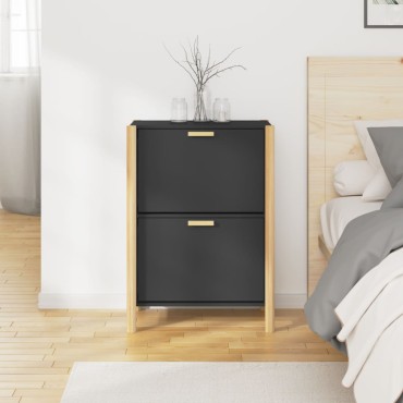 vidaXL Παπουτσοθήκη Μαύρη 57,5x33x80cm από Επεξεργασμένο Ξύλο