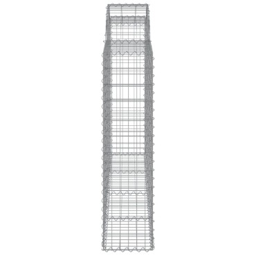 vidaXL Συρματοκιβώτια Τοξωτά 2 τεμ. 200x30x120/140 εκ. Γαλβαν. Ατσάλι