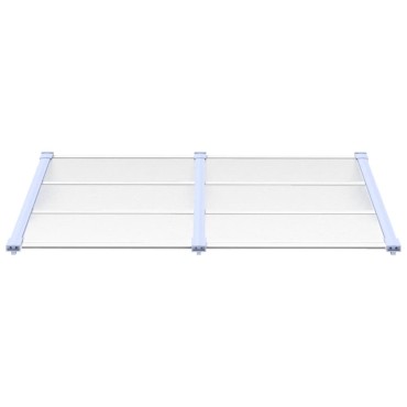 vidaXL Στέγαστρο Πόρτας Γκρι & Διαφανές 152,5x90 εκ από Πολυκαρβονικό