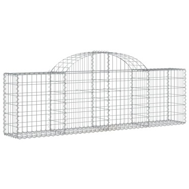 vidaXL Συρματοκιβώτια Τοξωτά 8 τεμ. 200x30x60/80 εκ. Γαλβαν. Ατσάλι