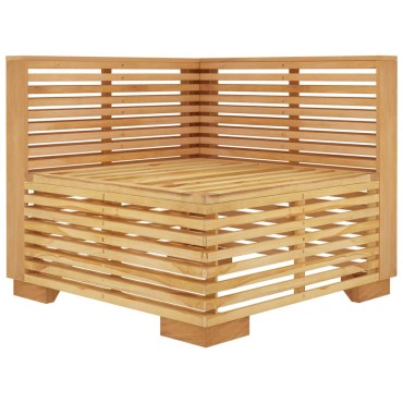 vidaXL Καναπές Κήπου Γωνιακός από Μασίφ Ξύλο Teak με Κρεμ Μαξιλάρια 69,5x69,5x60cm 1 τεμ.